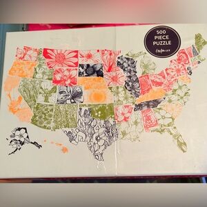 Floral USA Map 500 Piece Puzzle - Kristen Ley